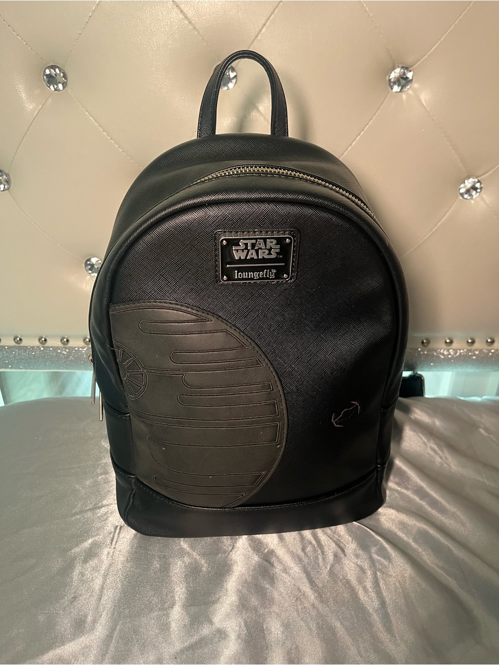 Loungefly Star Wars Black Mini Backpack with Death Star Detail